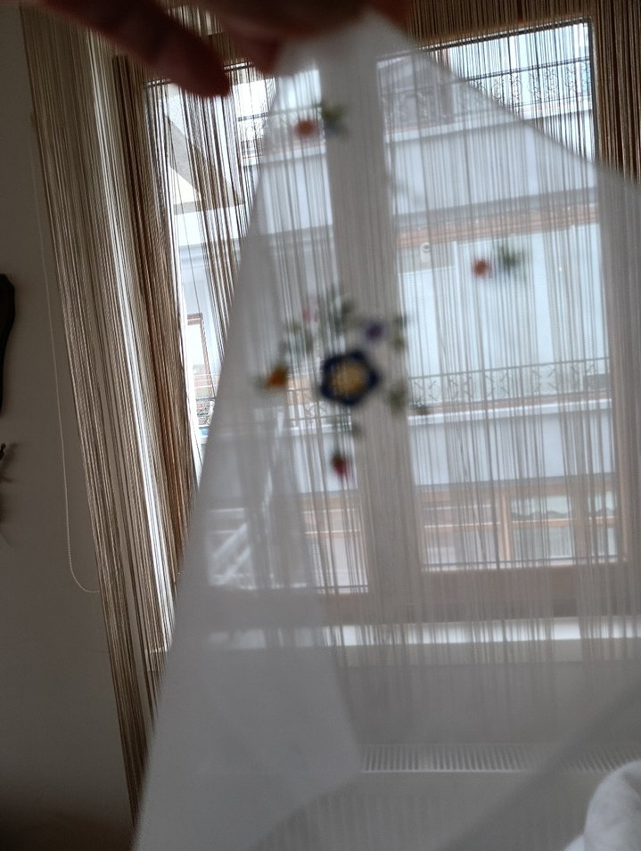 Organze Nakışlı Beyaz Vintage 12 adet - Görsel 5