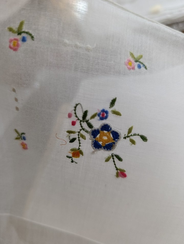 Organze Nakışlı Beyaz Vintage 12 adet - Görsel 2