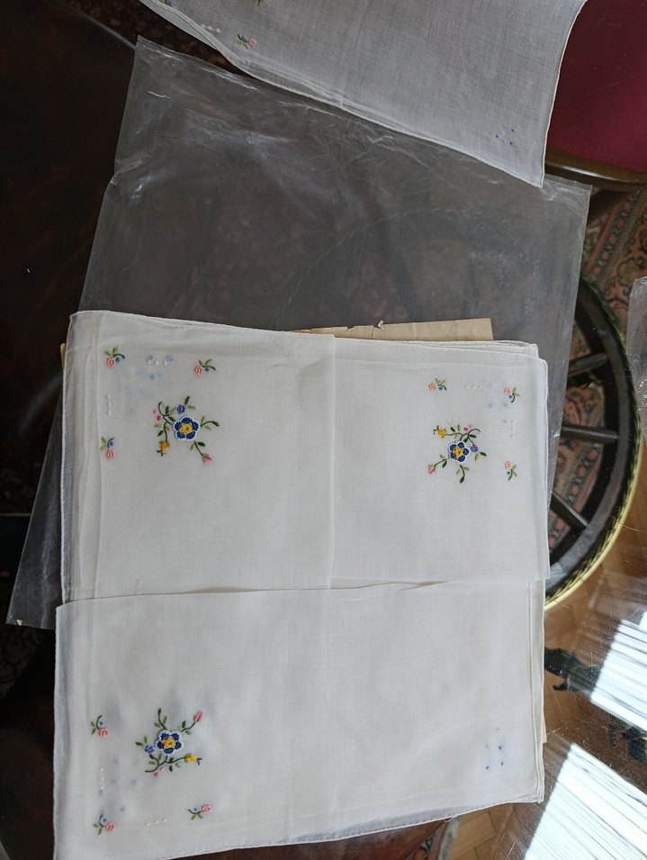 Organze Nakışlı Beyaz Vintage 12 adet - Görsel 3