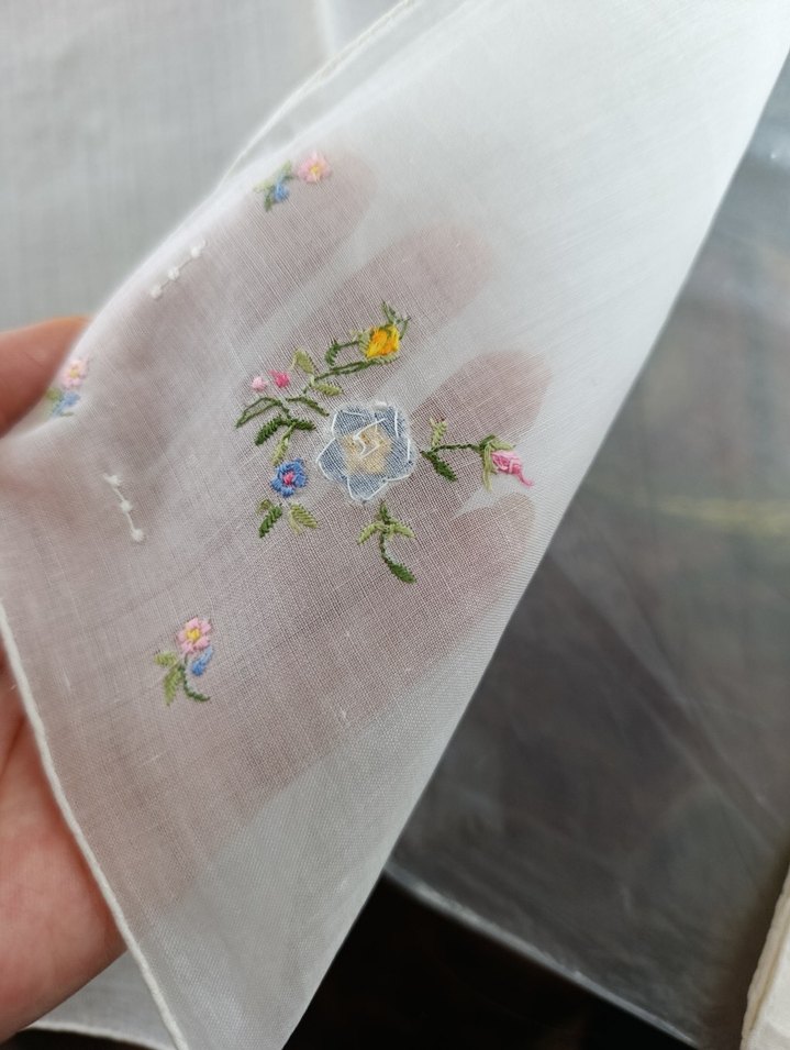 Organze Nakışlı Beyaz Vintage 12 adet - Görsel 4