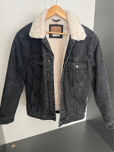 s Beden Pull & Bear İçi Tüylü Denim Mont Ceket