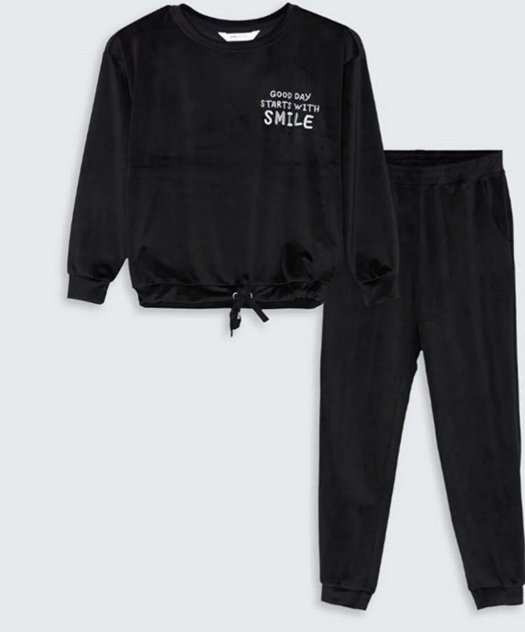 Lcw siyah Kadife takım - Görsel 2