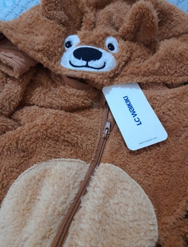 Kahverengi Kapüşonlu uykuTulumu Ayıcıklı - Görsel 4