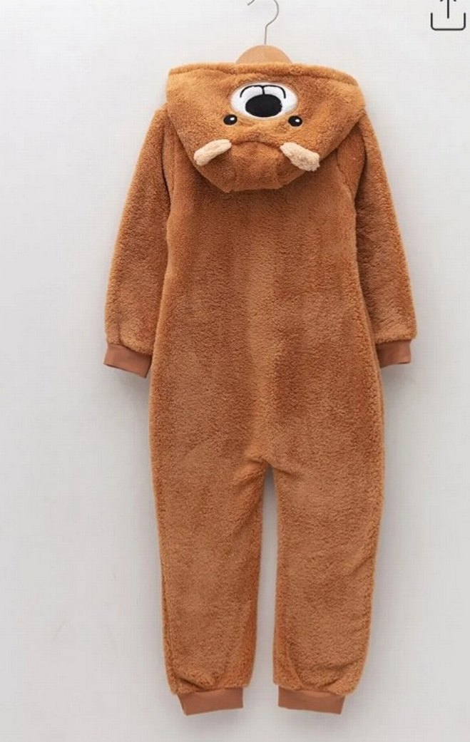 Kahverengi Peluş Bebek Tulum - Görsel 2