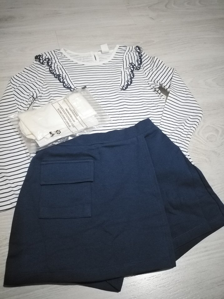 Kız Bebek Fırfırlı Çizgili Uzun Kollu Takım - Görsel 2