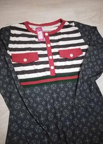 Gri Desenli Uzun Kadın Elbise - Görsel 2