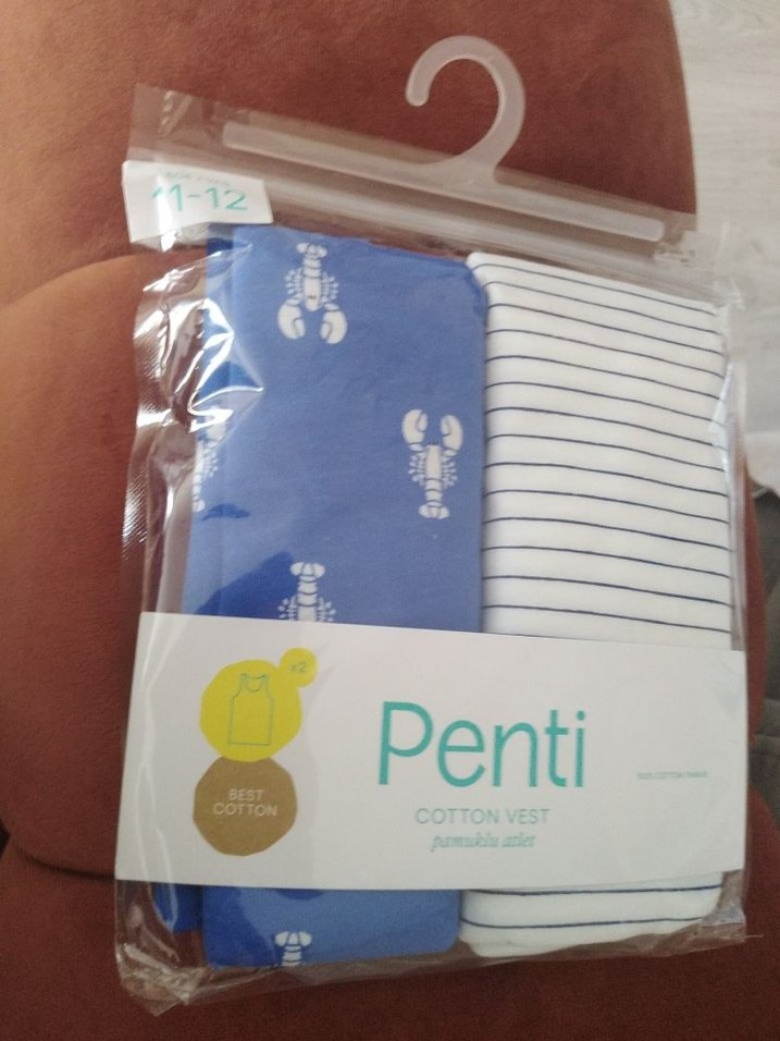 Çocuk İçlik 2'li Paket Mavi ve Beyaz - Görsel 2