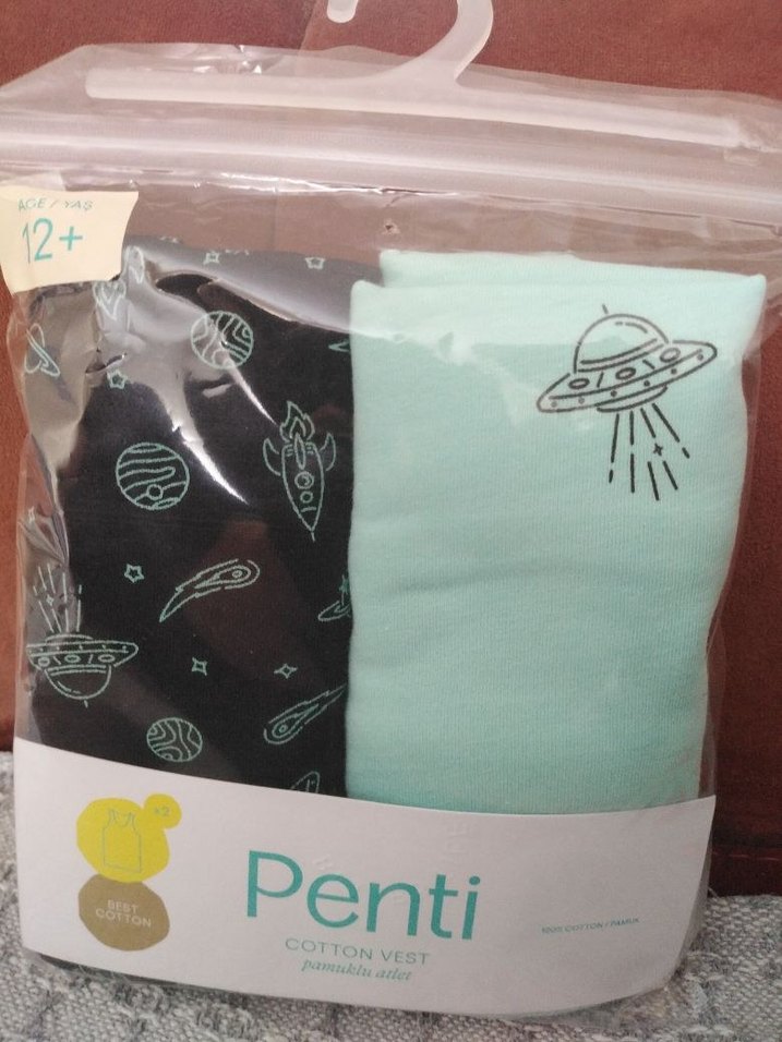 Turkuaz ve Siyah Desenli Kız Çocuk Atlet Seti - Görsel 2