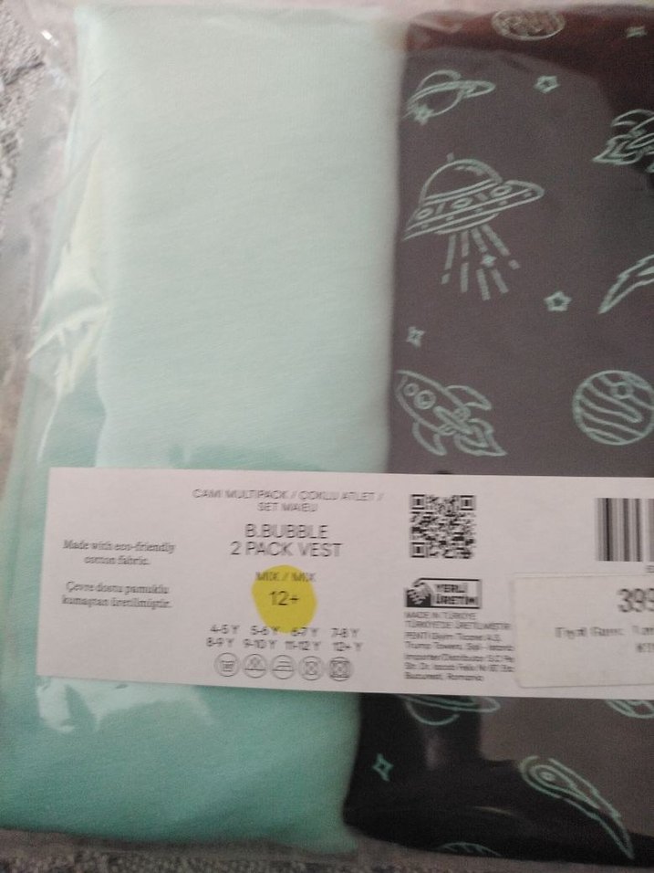 Turkuaz ve Siyah Desenli Kız Çocuk Atlet Seti - Görsel 3