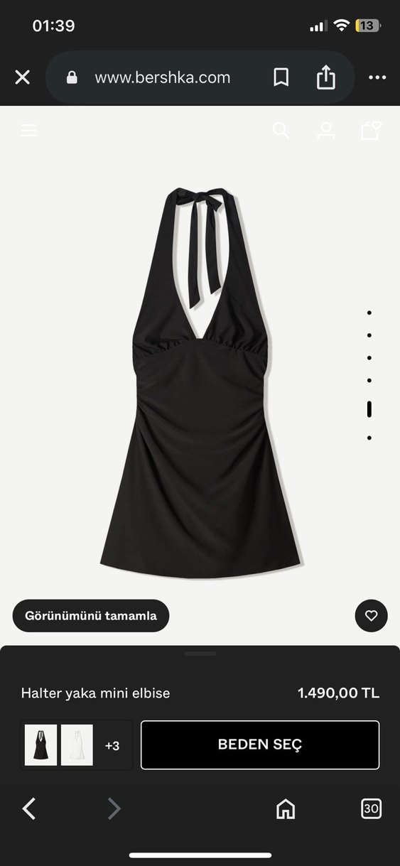 Bershka halter yaka mini siyah elbise - Görsel 2