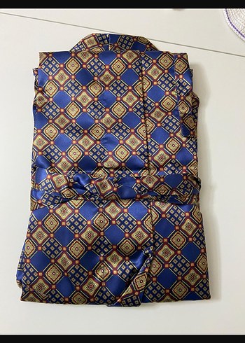 Erkek Çok Renkli Desenli Düğmeli Röpteşambır - Görsel 4