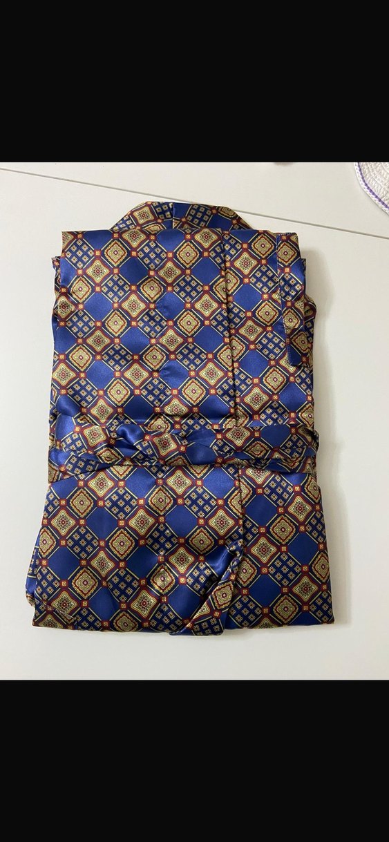 Erkek Çok Renkli Desenli Düğmeli Röpteşambır - Görsel 4