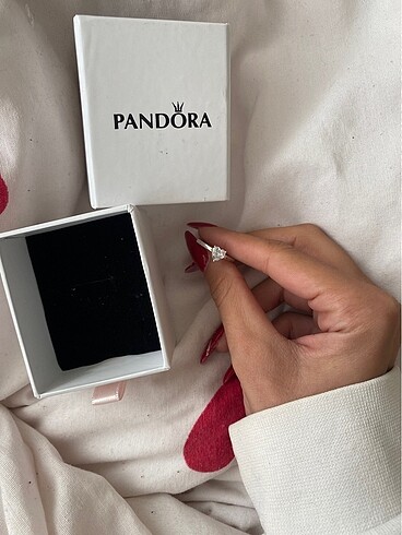  Beden beyaz Renk Pandora orijinal yüzük