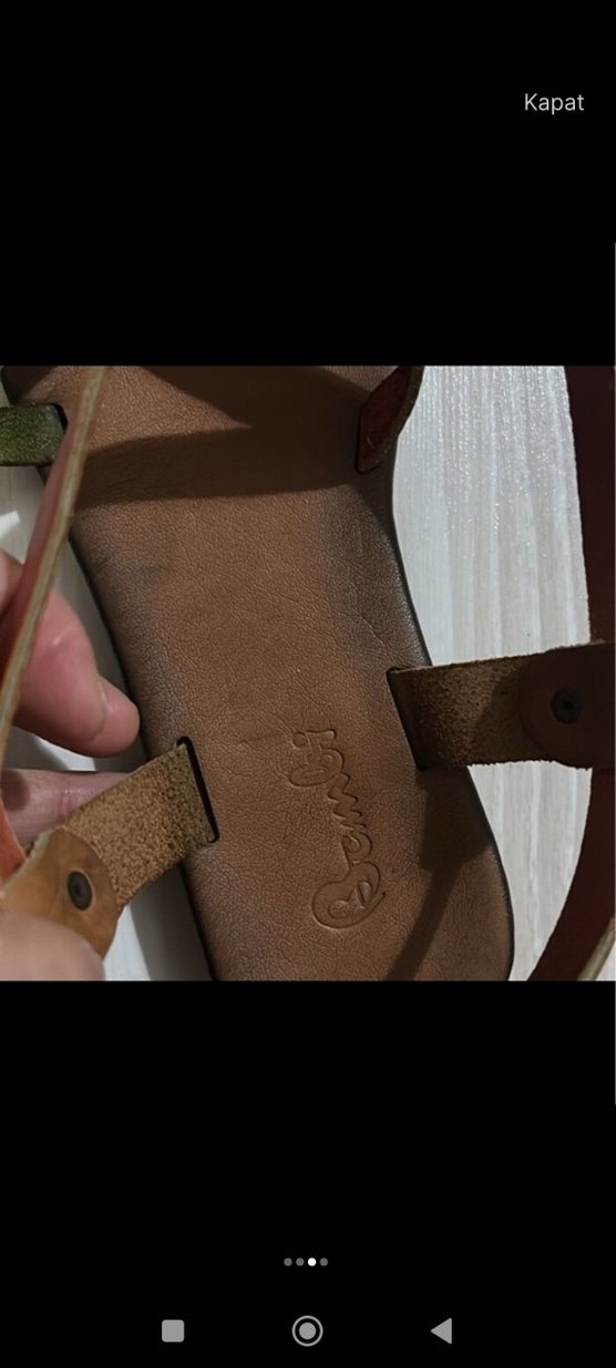 38 numara Bambi deri sandalet - Görsel 3