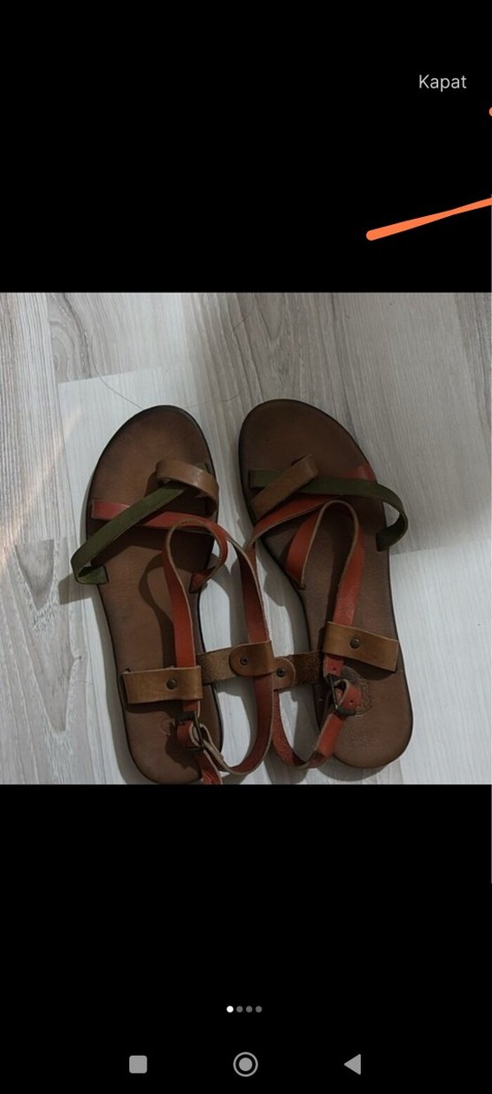38 numara Bambi deri sandalet - Görsel 4