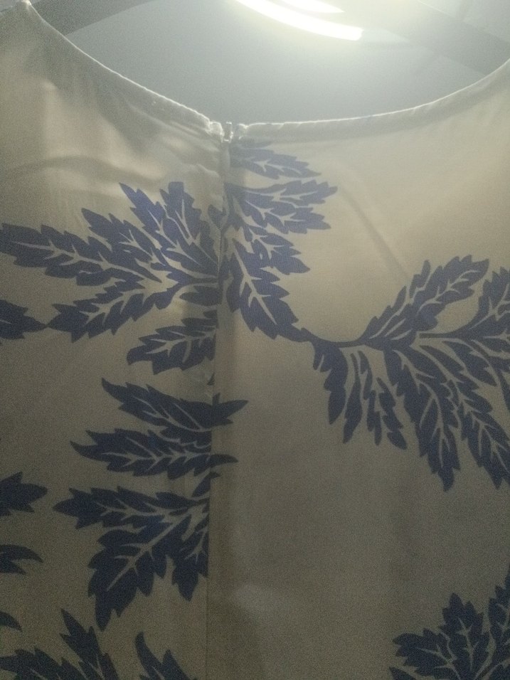 Mavi Yaprak Desenli Uzun Bohem Elbise - Görsel 3