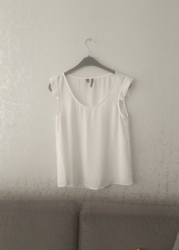 Beyaz Kolsuz  mango M beden bluz - Görsel 4
