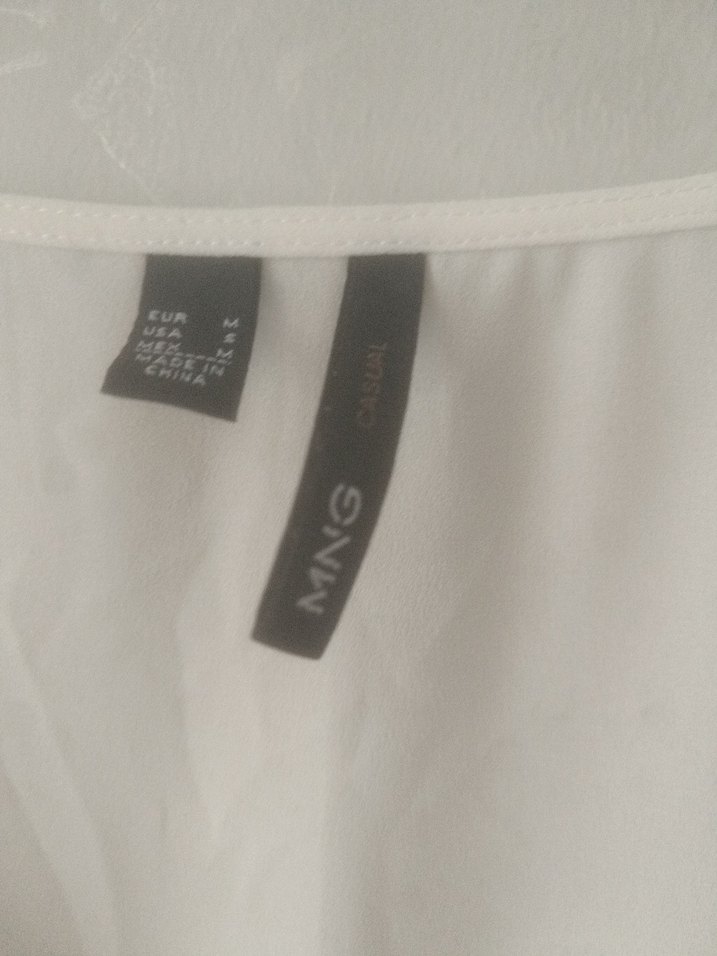 Beyaz Kolsuz  mango M beden bluz - Görsel 2