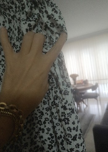 Gri Bağcıklı Midi Askılı elbise M beden 62cm boyu - Görsel 6