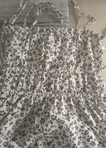 Gri Bağcıklı Midi Askılı elbise M beden 62cm boyu - Görsel 2