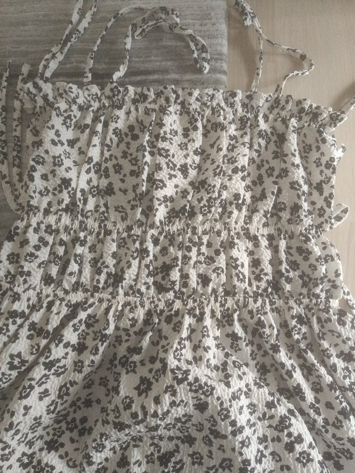 Gri Bağcıklı Midi Askılı elbise M beden 62cm boyu - Görsel 2