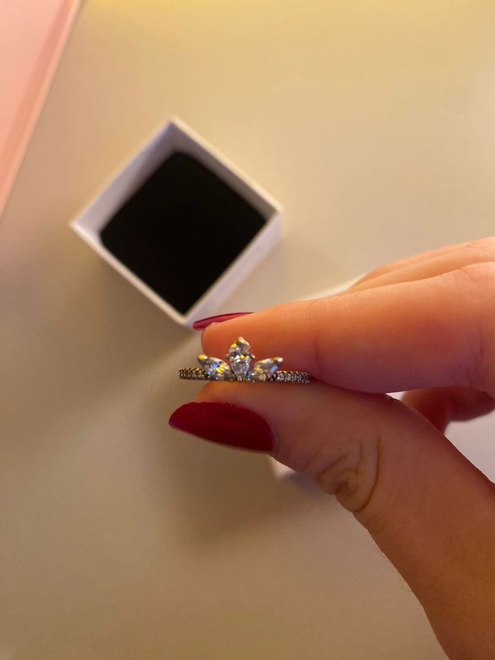 Pandora Beyaz Minimalist Kadın Yüzük - Görsel 4