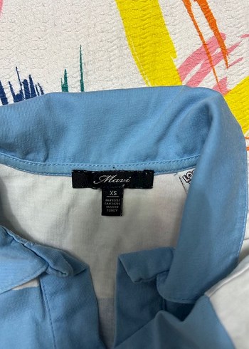 Mavi crop tisort - Görsel 2