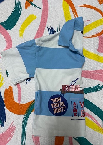 Mavi crop tisort - Görsel 3