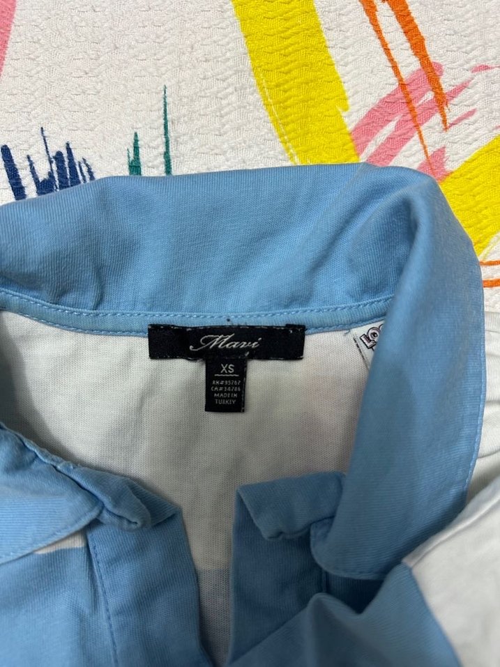 Mavi crop tisort - Görsel 2