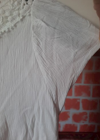 dantel detaylı brümcük beyaz elbise - Görsel 5