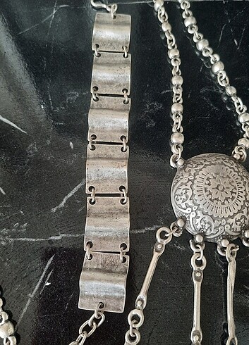 American Vintage Hint gümüşü otantik kolye küpe bileklik set 