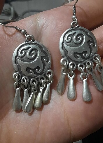  Beden Hint gümüşü tasarım kolye küpe set 