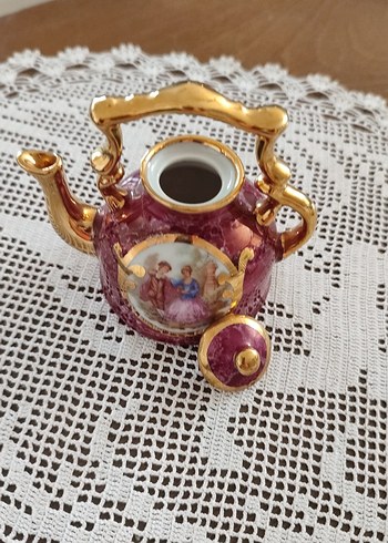 Diğer Bordo ve Altın Detaylı Mini Çaydanlık limoges marka