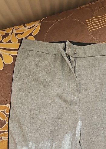 Koton Gri Çizgili Kadın Kumaş Pantolon