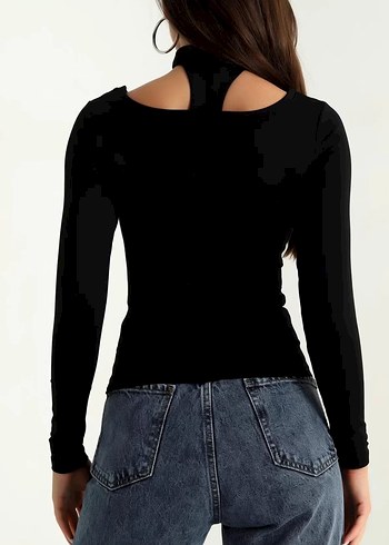 Uzun Kollu Bluz Siyah - Görsel 2