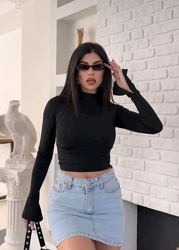 Balıkçı Yaka Bluz Siyah - Görsel 2