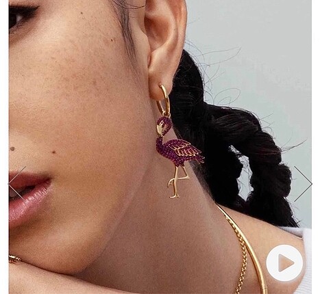 apm Monaco Fuşya Flamingo Earcuff Küpe