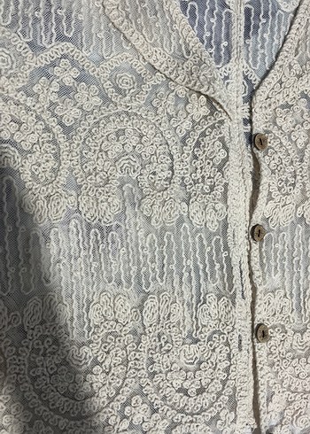 Nakışlı Bej Gömlek - Görsel 2