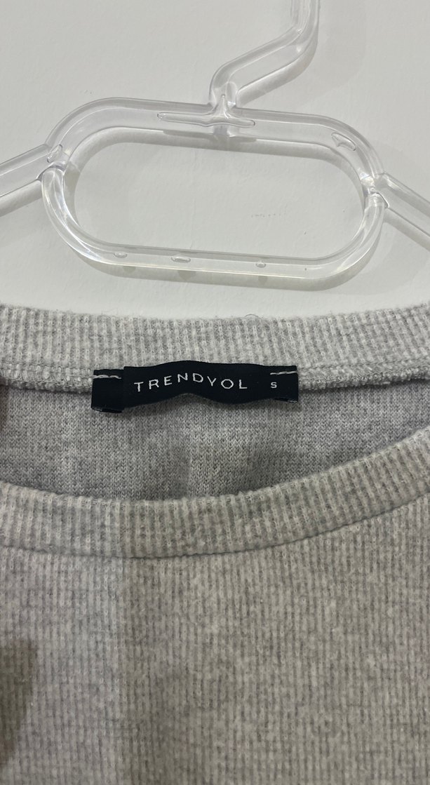 Gri Basic Kadın Sweatshirt - Görsel 3