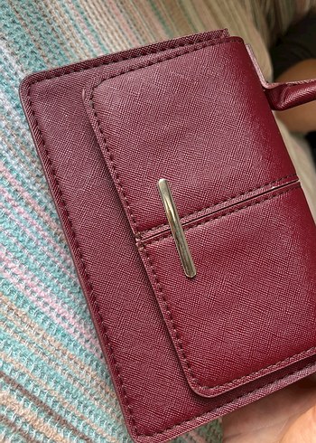 Bordo Deri Tokalı Kadın Çanta - Görsel 2