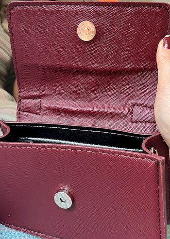 Bordo Deri Tokalı Kadın Çanta - Görsel 4