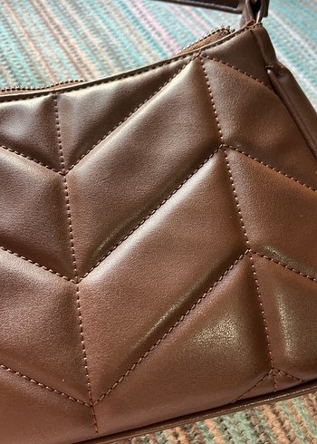 Kahverengi Deri Kadın Omuz Çantası - Görsel 2