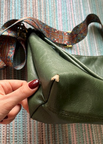 Bohem Çok Renkli Deri Kadın Çanta - Görsel 3