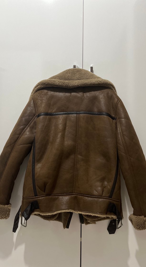 Kahverengi Süet Kadın Kışlık Ceket - Görsel 5