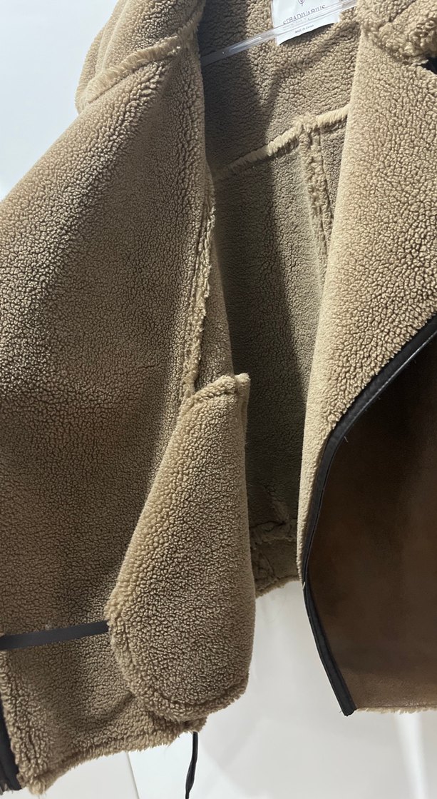 Kahverengi Süet Kadın Kışlık Ceket - Görsel 4