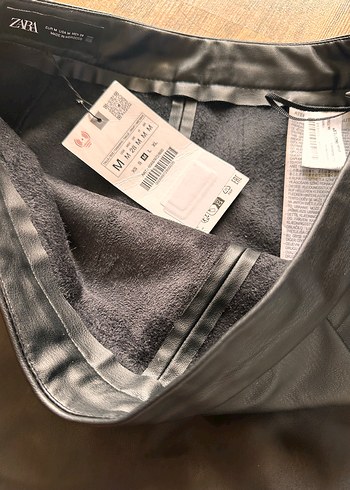 Zara Siyah Deri Mini Etek - Görsel 4