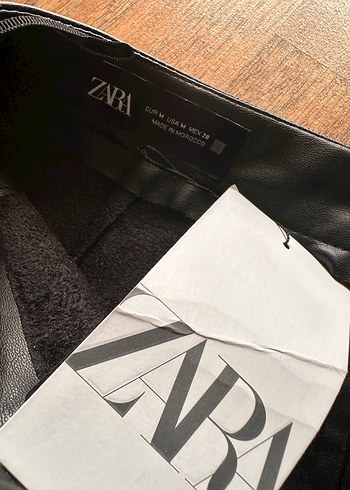 Zara Siyah Deri Mini Etek - Görsel 5