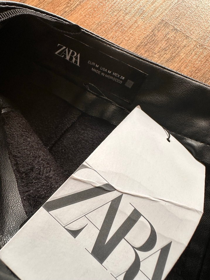 Zara Siyah Deri Mini Etek - Görsel 5