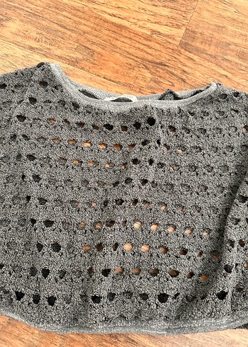 Gri Örgü Uzun Kollu Kadın Kazak - Görsel 2