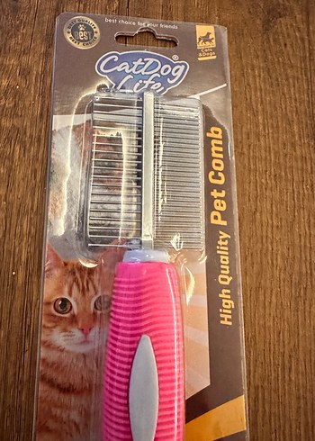 Renkli Pembe Kedi Tüy Tarağı - Görsel 4